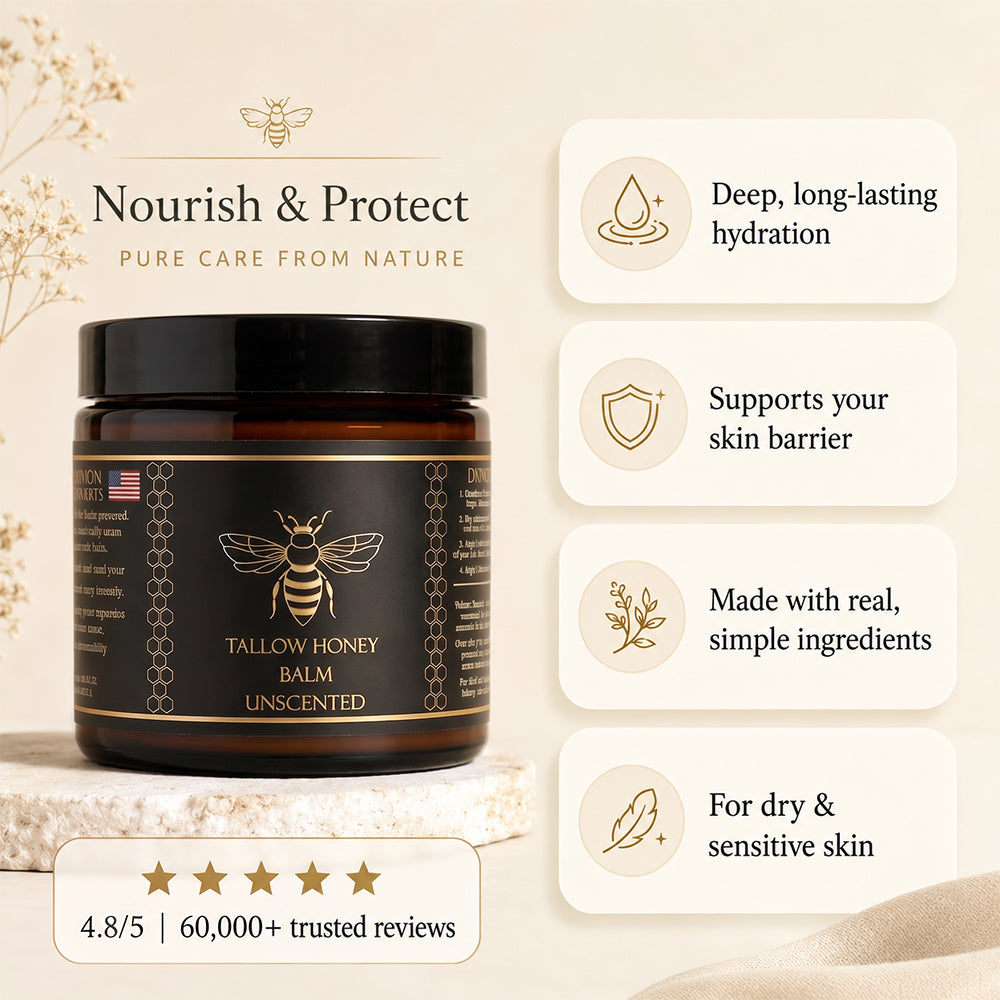 Organic Tallow Honey Balm to Help Erase Fine Lines, Wrinkles, and Age Spots