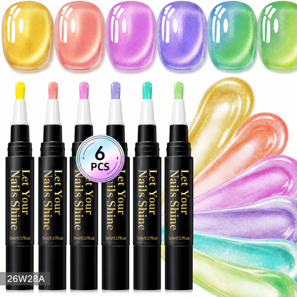5 in 1 Aurora Gel Nail Polish Pen with Base Color and Top Coat