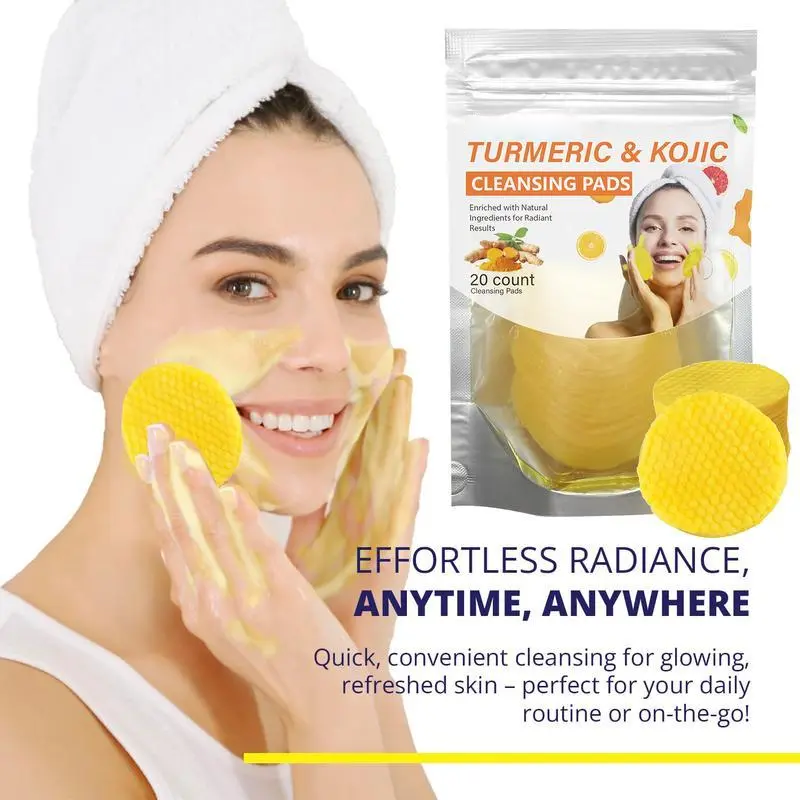 Turmeric & Kojic Acid Cleansing Pads,20pcs🟡